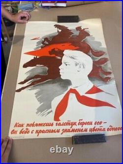 Rare Affiche Originale Sachkov 1968 Cravate Rouge 60x80 CM Tbe