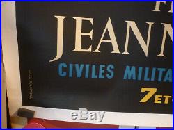 Rare Affiche Orléans Jeanne D'Arc 1953 entoilée lithographie
