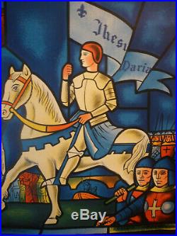Rare Affiche Orléans Jeanne D'Arc 1953 entoilée lithographie