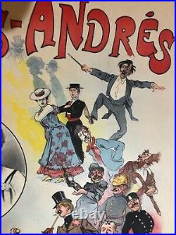 Rare Affiche ancienne Artistes 1900 les Mas Andres par Faria