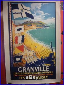 Rare Affiche ancienne Granville Roger Soubie 1950 ENTOILEE