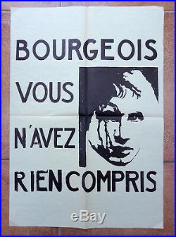 Rare Affiche ancienne MAI 68 BOURGEOIS VOUS N'AVEZ RIEN COMPRIS 1968 poster
