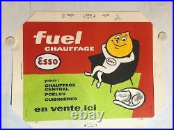 Rare Affiche ancienne PLV Esso fuel huile bidon garage automobile par Severen