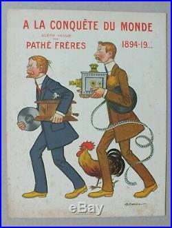 Rare Affichette A La Conquete Du Monde Pathe Freres 1894-19. A Barrere