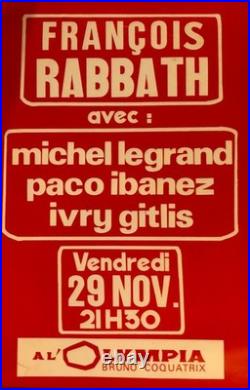 Rare Ancienne affiche FOLK Paris BRUNO COQUATRIX