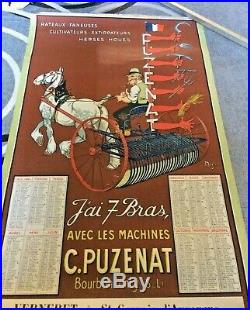 Rare Calendrier 1923 Affiche Signée Mich Puzenat Jai 7 Bras