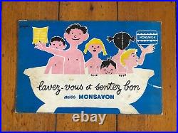Rare Carton Presentoire Dop Monsavon Raymond Savignac 50s affiche ancienne