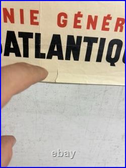 Rare Petite affiche ancienne Compagnie G Transatlantique Antilles Venezuela