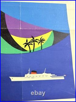 Rare Petite affiche ancienne Compagnie G Transatlantique Antilles Venezuela