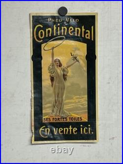Rare Petite affiche ancienne Pneu Continental 1900 Statue Liberté Vitrophanie
