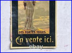 Rare Petite affiche ancienne Pneu Continental 1900 Statue Liberté Vitrophanie