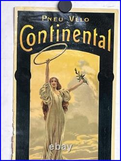 Rare Petite affiche ancienne Pneu Continental 1900 Statue Liberté Vitrophanie