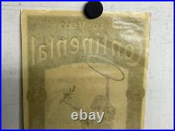 Rare Petite affiche ancienne Pneu Continental 1900 Statue Liberté Vitrophanie