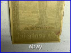 Rare Petite affiche ancienne Pneu Continental 1900 Statue Liberté Vitrophanie
