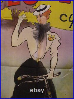 Rare affiche Cycles peugeot charles lucas 1898 art nouveau