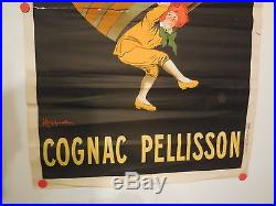Rare affiche ancienne 80 cm par 120 cm Cognac Pelisson par Cappiello