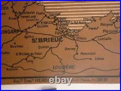 Rare affiche ancienne Bretagne chemin de fer Géo Dorival 1909 entoilée