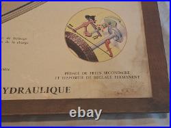 Rare affiche ancienne Cadre D'origine Citroën DS Shema Servo Frein Hydraulique