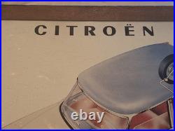 Rare affiche ancienne Cadre D'origine Citroën DS Shema Servo Frein Hydraulique