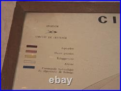 Rare affiche ancienne Cadre D'origine Citroën DS Shema Servo Frein Hydraulique