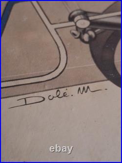 Rare affiche ancienne Cadre D'origine Citroën DS Shema Servo Frein Hydraulique