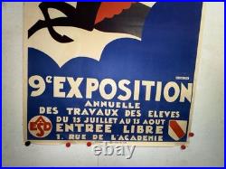 Rare affiche ancienne École des Arts Décoratifs Strasbourg Art Déco 1929 Pégase