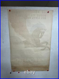 Rare affiche ancienne École des Arts Décoratifs Strasbourg Art Déco 1929 Pégase