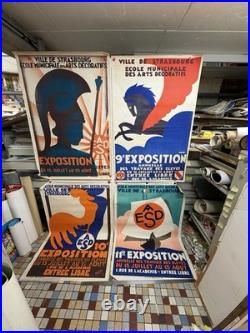 Rare affiche ancienne École des Arts Décoratifs Strasbourg Art Déco 1929 Pégase