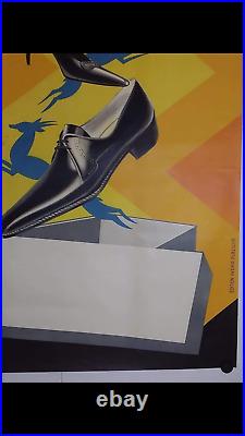 Rare affiche ancienne chaussure La gazelle art deco par Robys