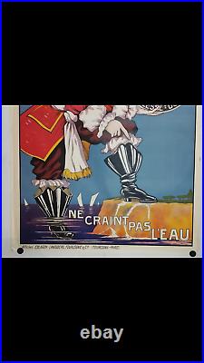 Rare affiche ancienne cirage Jean Bart pirate navire Dunkerque