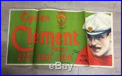 Rare affiche ancienne cycles clement 70cm/35. Cm