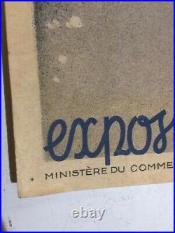 Rare affiche ancienne exposition internationale de Paris 1937 par Beaudoin