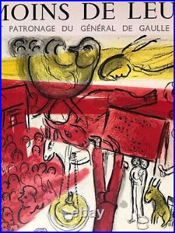 Rare affiche ancienne exposition peinture Chagall musée Galliera 1963 Paris