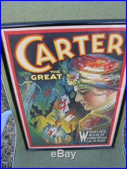 Rare affiche ancienne lithographiée CARTER THE GREAT 1926