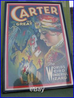 Rare affiche ancienne lithographiée CARTER THE GREAT 1926