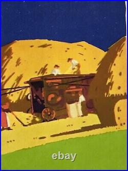 Rare affiche ancienne machine agricole Merlin a Vierzon annees 1920 s