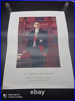 Rare affiche ancienne président, général DE GAULLE, authentique, photo J-M Marcel