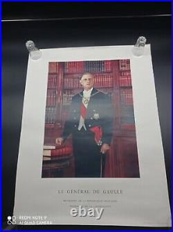 Rare affiche ancienne président, général DE GAULLE, authentique, photo J-M Marcel