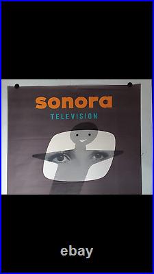 Rare affiche ancienne télé TV Sonora fond gris par Wolf