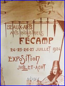 Rare affiche ancienne tourisme Fecamp Normandie 1924 par Marc Sim
