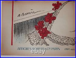 Rare affiche cinéma publicitaire 1905 Adrien BARRERE 160X120