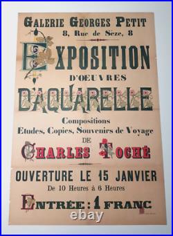 Rare affiche d'exposition Charles Toché 1887