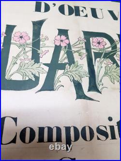 Rare affiche d'exposition Charles Toché 1887