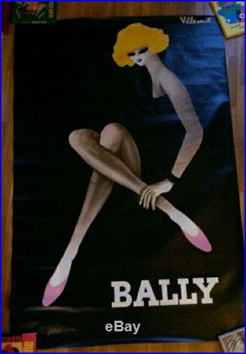 Rare affiche originale Bally blonde Villemot 119×160cm