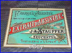 Rare ancien carton publicitaire Suisse absinthe