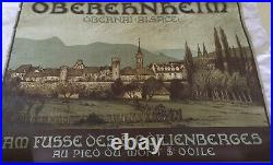 Rare ancienne affiche tourisme alsace Obernai oberehnheim Mont st Odile 1900