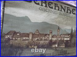 Rare ancienne affiche tourisme alsace Obernai oberehnheim Mont st Odile 1900