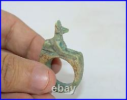 Rare anneau d'Anubis antique égyptien antique pour la protection dans la