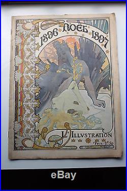 Rare revue L'Illustration numéro de Noël Art Nouveau 1896 1897 par Alfons Mucha
