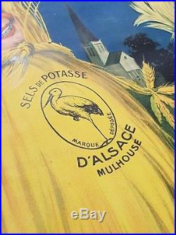 Rarissime Affiche ancienne POTASSE D'Alsace Par René Vincent imp Lapina 80x60cm